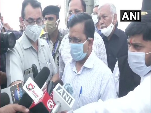 Delhi Chief Minister Arvind Kejriwal speaking to reporters in New Delhi on Saturday.