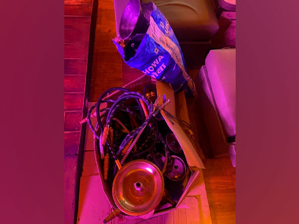 43 hookahs recovered by the police. (Photo/ANI)