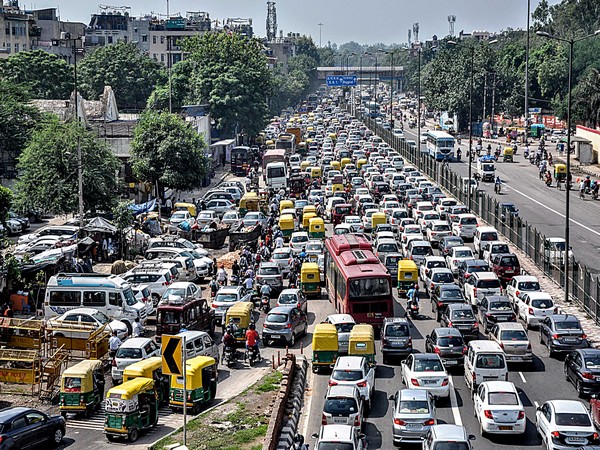 Visual of traffic in New Delhi. 