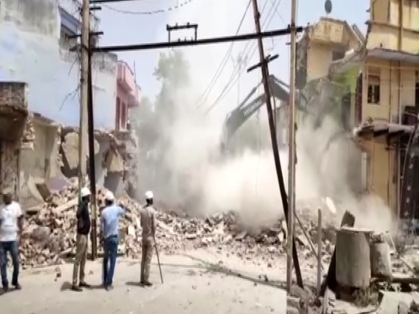Visual of demolition of temple (Photo/ANI) 
