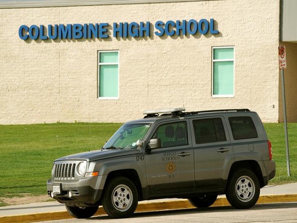 A security vehicle sits outside Columbine high school as some Denver area schools have closed (photo/ Reuters Pictures)