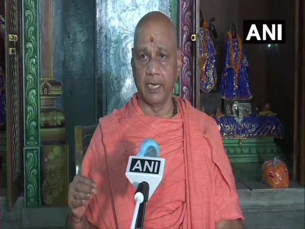 Swami Govind Dev Giri speaking to ANI in Ayodhya on Tuesday.