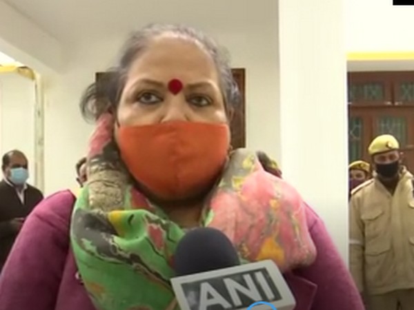 Chandramukhi Devi, a member of NCW team visiting Badaun. (Photo/ ANI)