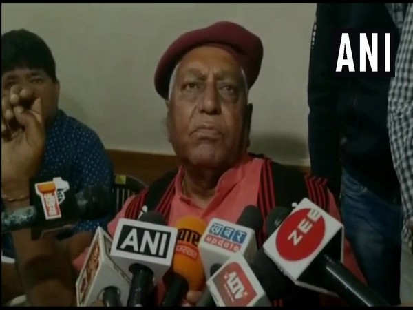 veteran BJP leader talking to media persons on Friday at Bikaner 