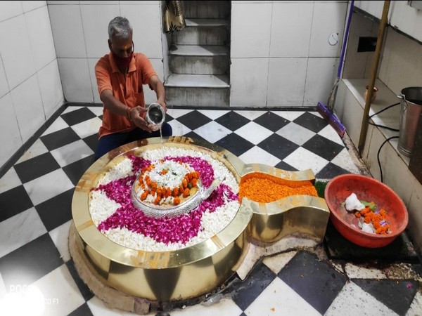 A visual from inside Shri Chandreshwar Mahadev Temple in Rishikesh. [Photo/ANI]