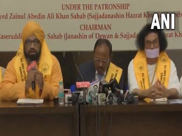 Hazrat Syed Naseruddin Chishty and NSA Ajit Doval at the event (Photo/ANI)