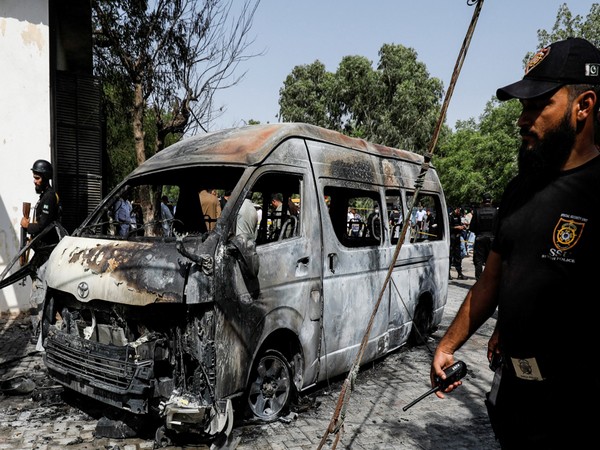 After a blast at the entrance of the Confucius Institute University of Karachi, Pakistan April 26, 2022 (Photo Credit: Reuters)