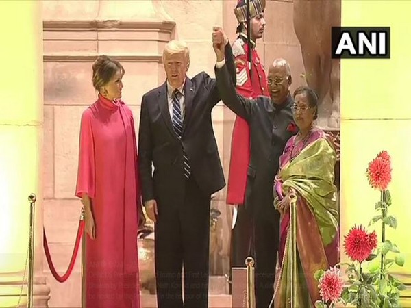 Melania Trump, US President Donald Trump with President Ram Nath Kovind and his wife Savita Kovind