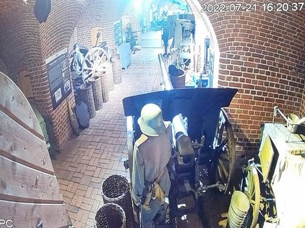 Screen grab of the viral footage from Fort Gerhard museum
