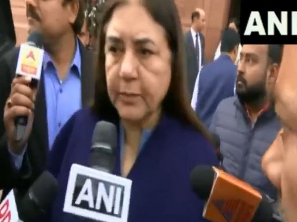 BJP MP Maneka Gandhi speaking to media in New Delhi on Friday. Photo/ANI