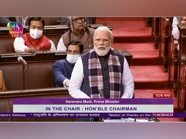 Prime Minister Narendra Modi speaking in Rajya Sabha