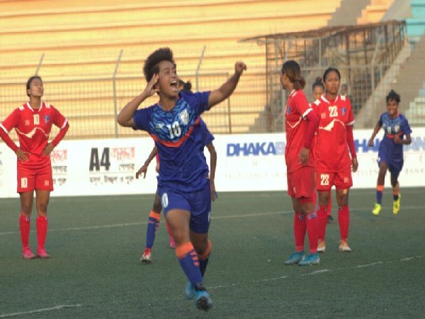 Indian team in action against Nepal (Photo/AIFF)