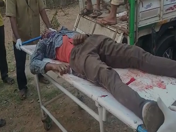 Deceased being taken to hospital after the collision.