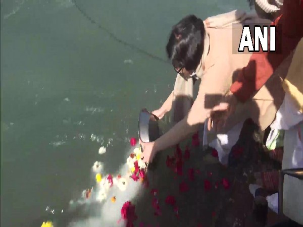 Ashes of CDS General Bipin Rawat and Madhulika Rawat being immersed in Ganga river (Photo/ANI)