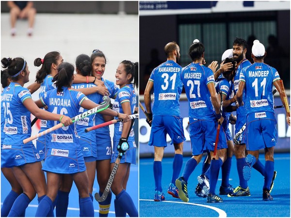 Indian women and men hockey teams. (Photo/Hockey India Twitter) 