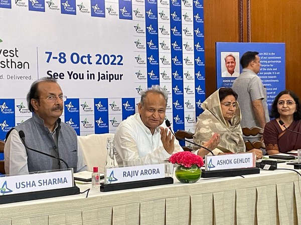 Rajasthan CM Ashok Gehlot at the Invest Rajasthan 2022 in Delhi (Photo/ANI)