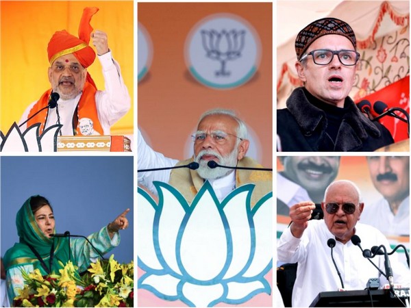 Prime Minister Narendra Modi, Home Minister Amit Shah, and former CMs farooq Abdullah, Omar Abdullah and Mehbooba Mufti (Photo/ANI)