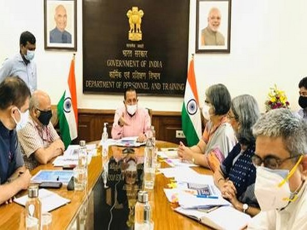 Dr Jitendra Singh chaird review meeting for the Ministry of Personnel, Public Grievances and Pensions ahead of Parliament Session (Photo/ANI)