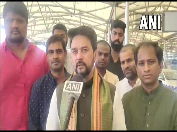 Union Minister Anurag Thakur at Hyderabad (Photo/ANI)
