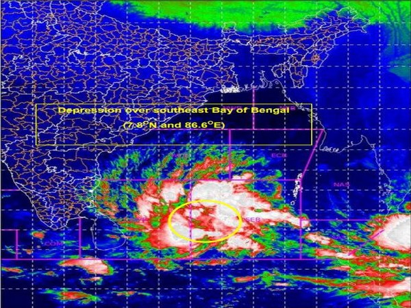 A Depression over the southeast Bay of Bengal that is likely to intensify into a cyclonic storm in the next 12 hours. (Photo: IMD)