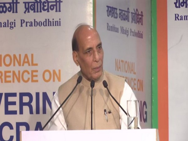 Defence Minister Rajnath Singh speaking in New Delhi on Friday. (Photo/ANI)