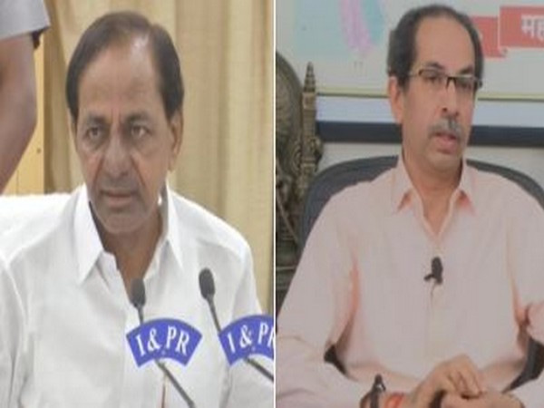 Telangana CM K Chandrasekhar Rao (left) Maharashtra CM Uddhav Thackeray (right)