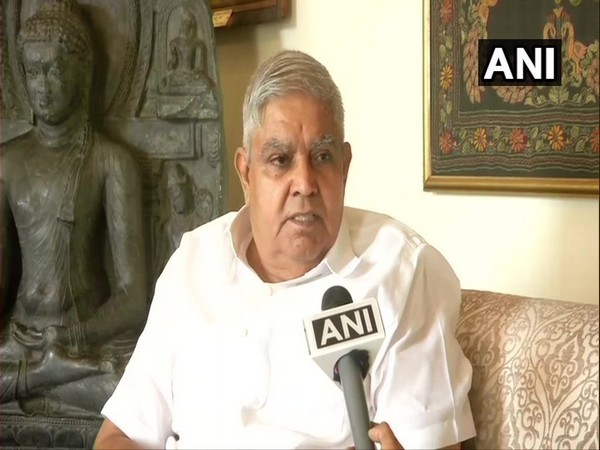Governor Jagdeep Dhankar speaking to ANI on Wednesday in Kolkata. 