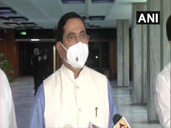 Pralhad Joshi, Union Parliamentary Affairs Minister during a press conference on Sunday. (Photo/ANI)