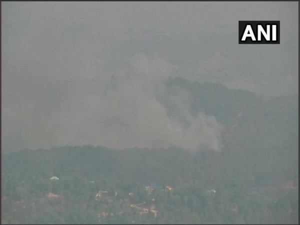 Forest fire in the region around Dharamshala