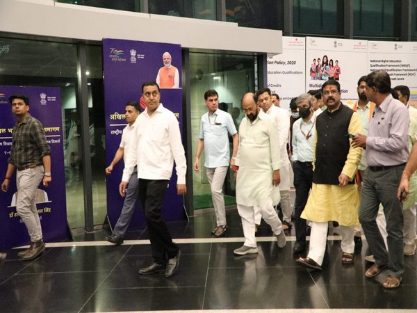 Union Minister Dharmendra Pradhan reviewed last-minute preparations (Photo/ANI)