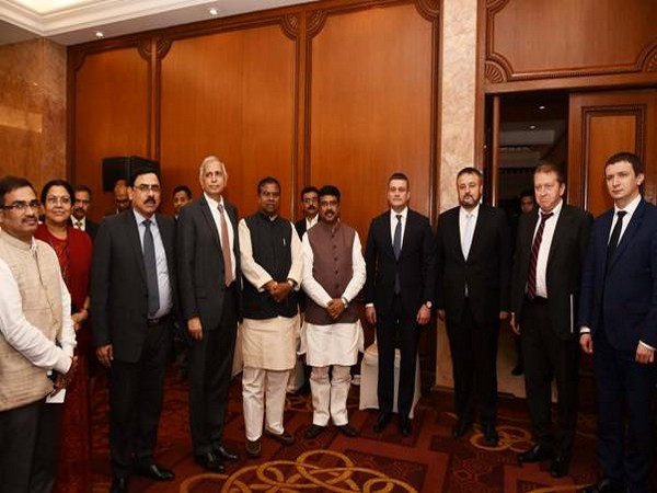 Union Minister Dharmendra Pradhan with the Russian Delegation in New Delhi on Tuesday