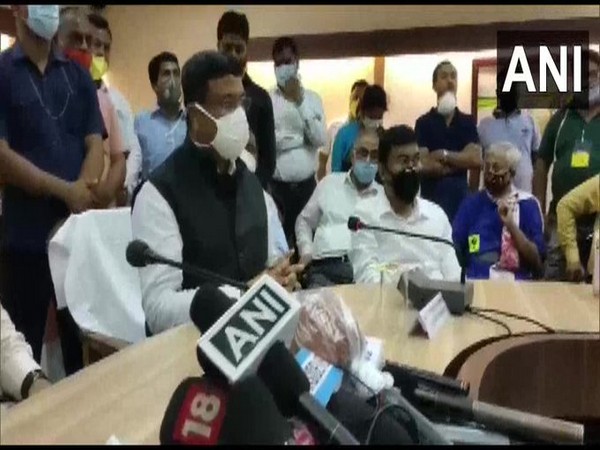 Union Minister of Petroleum and Natural Gas Dharmendra Pradhan addressing a press conference in Tinsukia on Sunday.