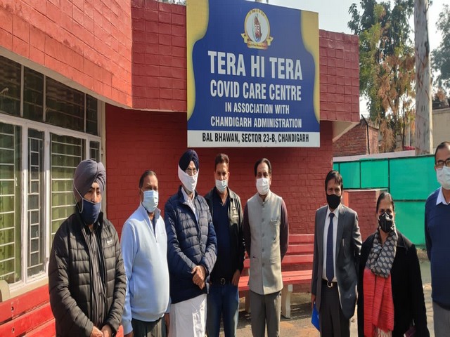 Visual from the inspection at COVID care centres in Chandigarh (Photo/ANI) 