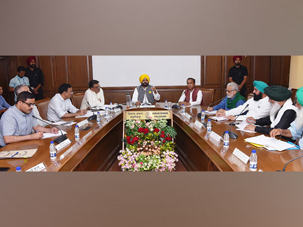Visual of meeting chaired today by Punjab Chief Minister Bhagwant Mann (Photo/Twitter/Punjab CMO)