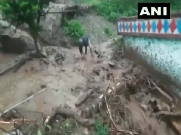 Visuals of Med village after the cloudburst (Photo/ANI)