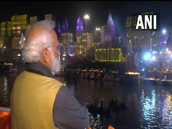 PM Modi onboard Vivekanda cruise in Varanasi (Photo/ANI)