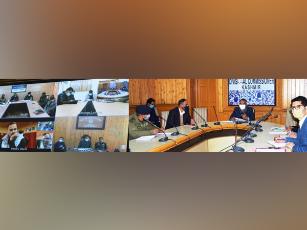 Visuals from meeting of Divisional Commissioners to take stock of preparation for smooth traffic regulation on the Srinagar - Leh highway during the winter (Photo/ANI)