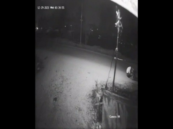 CCTV footage showing a man in front of Godown where the blast took place (Photo:ANI)