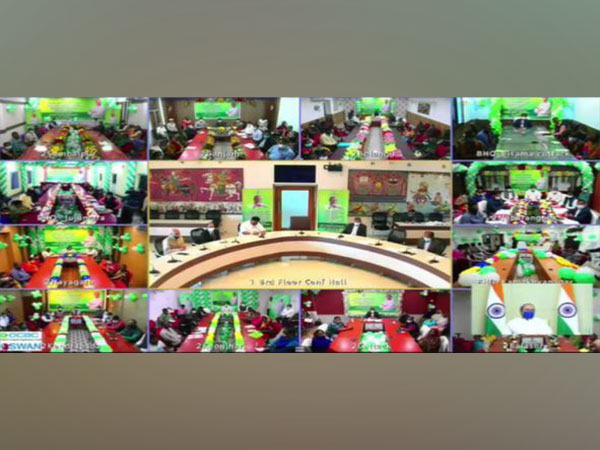 Odisha CM virtually launching the distribution of livelihood assistance to the beneficiaries of Biju Swasthya Kalyan Yojana. (Photo Credit/Naveen Patnaik Twitter)