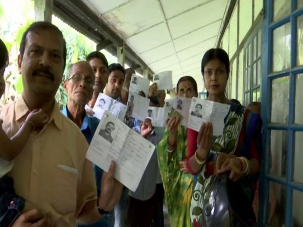 Visuals outside polling booth in Dhubri Assam