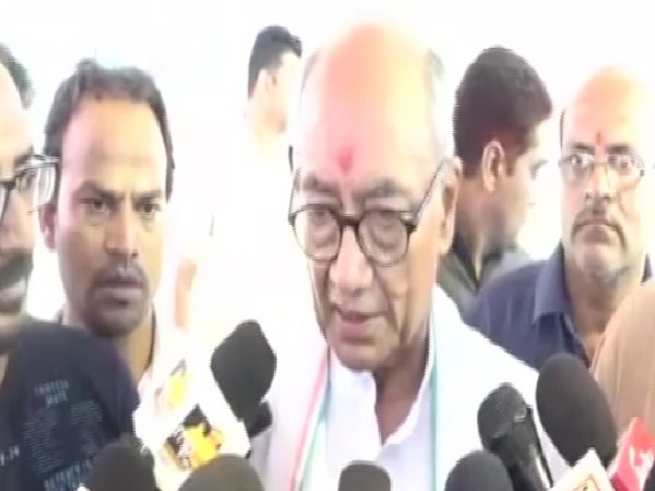 Congress MP Digvijaya Singh speaking to media persons in Vidisha, Madhya Pradesh on August 4. Photo/ANI
