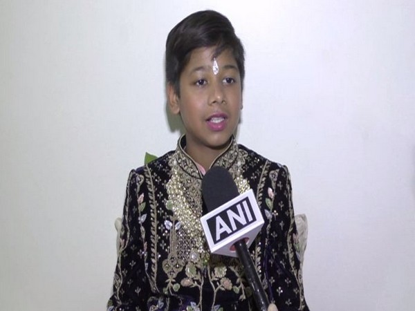 Class 6 student Jinesh Parikh, who took 'diksha' in Surat, speaking to ANI. Photo/ANI