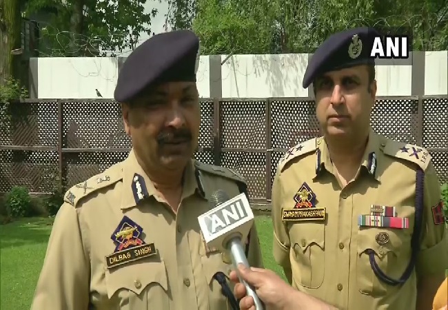 Jammu and Kashmir DGP, Dilbag Singhspeaking to ANI in Srinagar on Thursday Photo/ANI.