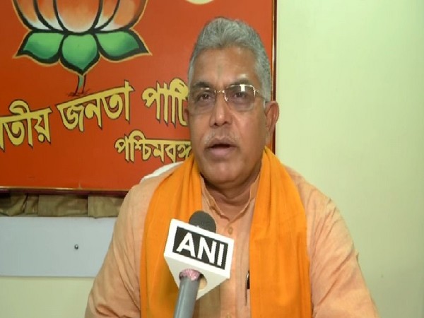 West Bengal BJP president Dilip Ghosh speaking to ANI in Kolkata on Thursday. Photo/ANI
