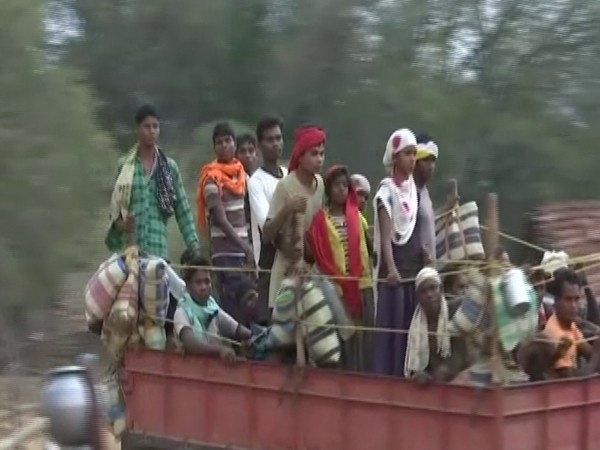 Visual of villagers returning back to Bijapur (Photo/ANI)