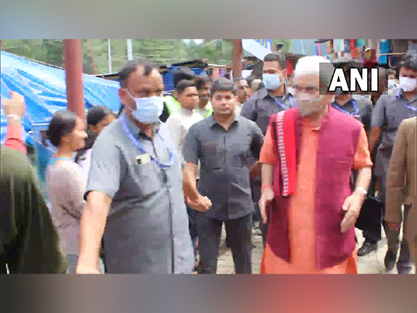 LG Manoj Sinha visits Pahalgam base camp (Photo/ANI)