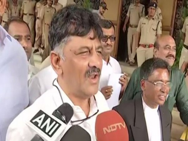 Congress leader DK Shivakumar at Vidhana Soudha on July 11