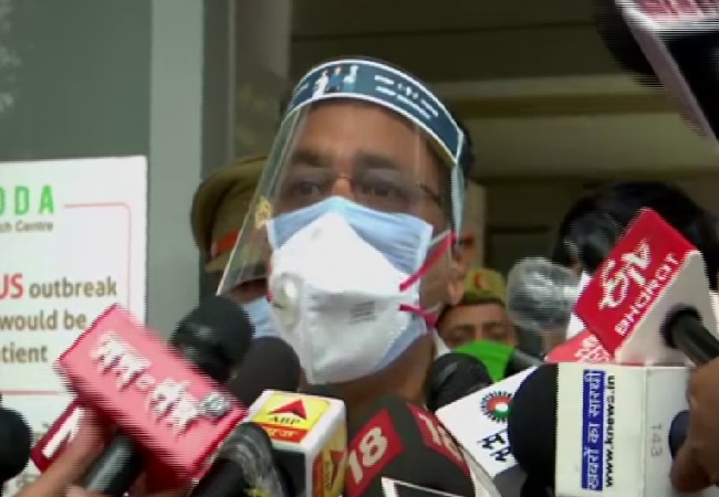 Ghaziabad District Magistrate Ajay Shankar Pandey speaking to media on Wednesday. 