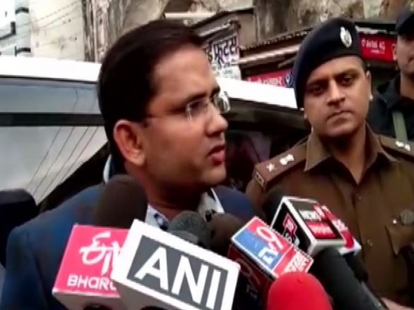 Anuj Kumar Jha, DM, Faizabad talking to reporters in Ayodhya on Friday 