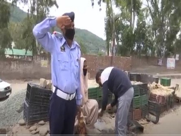 70-year-old Kamla Devi got injured after falling on wires near a check post in Rajouri [Photo/ANI]